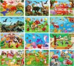 Pack 5 × Puzzle 3d en bois pour enfants - dinosaures, animaux et plus... – Image 3
