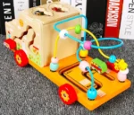 Coffre au trésor de voiture d'apprentissage polyvalent, Puzzle en bois perlé, perles rondes en bois,  voiture rc,  voiture, – Image 4