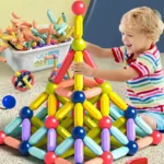 Bloc de Construction à Bâtons Magnétiques Montessori pour Enfant