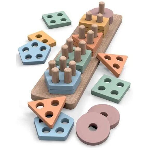 Jeu de Tri Couleurs Et Puzzle en Bois Jouets Éducatif pour les enfants