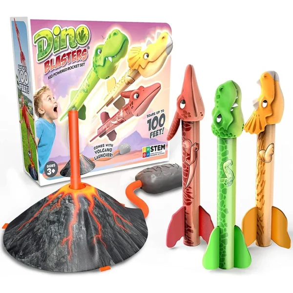 Dinosaur Air Cannon Blasters Rocket Launcher Set pour enfants, jouets d'extérieur pour garçons et filles