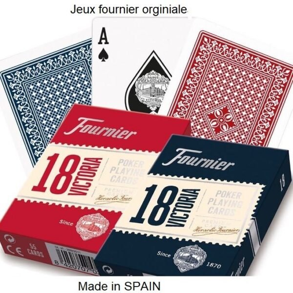Jeu de cartes Plastic Coated Rami et Poker professionnel " Fournier "