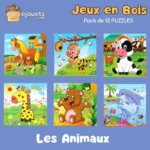 12 Puzzle en bois pour enfants 15x15cm, jouets éducatifs, cadeaux pour enfants – Image 2