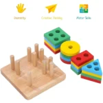 Jouets de tri et d'empilage en bois Montessori pour enfants – Image 3