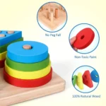 Jouets de tri et d'empilage en bois Montessori pour enfants – Image 5