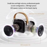 Machine de karaoké Bluetooth, K12 portable, haut-parleurs 5.3 PA, 2 microphones sans fil – Image 3