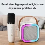 Machine de karaoké Bluetooth, K12 portable, haut-parleurs 5.3 PA, 2 microphones sans fil – Image 4