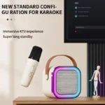 Machine de karaoké Bluetooth, K12 portable, haut-parleurs 5.3 PA, 2 microphones sans fil – Image 6