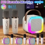 Machine de karaoké Bluetooth, K12 portable, haut-parleurs 5.3 PA, 2 microphones sans fil
