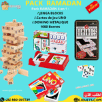 PACK 4 : Jenga 54 pcs +domino+ Carte Uno + 1000 bornes