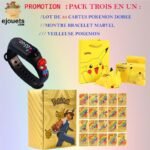Lot 55 carte pokémon + Veilleuse PIKACHU + Montre Spiderman