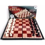Jeux des échecs Chess Set & Checker Magnétique couleur de bois – Image 2