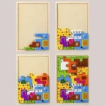 Puzzle en bois Montessori, personnages d'animaux, blocs russes mignons – Image 2