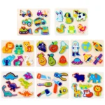 Puzzle en bois pour enfants, fruits et animaux – Image 4