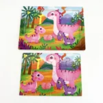 20 Puzzle en bois thème parent-enfant, dessin animé, animal, jeu Montessori – Image 2