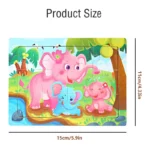 20 Puzzle en bois thème parent-enfant, dessin animé, animal, jeu Montessori – Image 5
