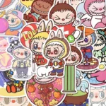 Paquet d'autocollants imperméables de dessin animé de monstre Labubu, bouteille d'eau mignonne pour ordinateur portable, Skateboard, Scrapbook, accessoires Anime, 20 pièces – Image 2