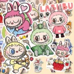 Paquet d'autocollants imperméables de dessin animé de monstre Labubu, bouteille d'eau mignonne pour ordinateur portable, Skateboard, Scrapbook, accessoires Anime, 20 pièces