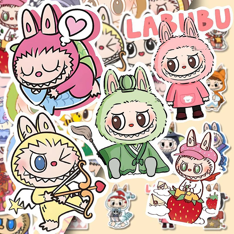 S8ebac1328fcc4ac38b44d07980e9315dG.webp Paquet d'autocollants imperméables de dessin animé de monstre Labubu, bouteille d'eau mignonne pour ordinateur portable, Skateboard, Scrapbook, accessoires Anime, 20 pièces – Image 1