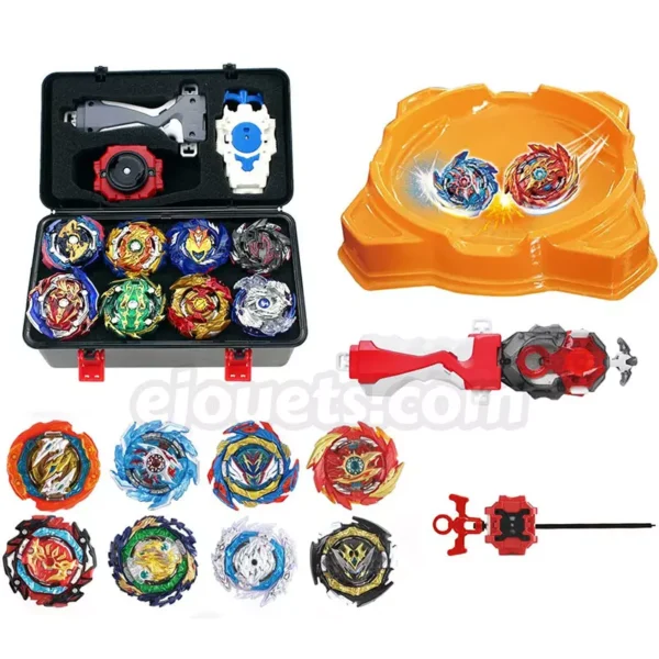 8 pièces Toupies Burst Evolution Metal avec 2 lanceurs + Arène gratuite