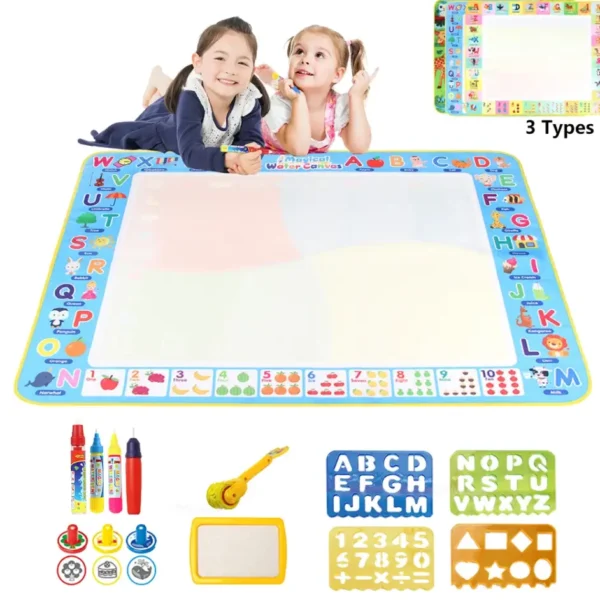 Polymères magiques à dessin à l'eau avec stylos magiques réutilisables, DrelyMontessori, tableau de peinture, jouets pour enfants, 100x80cm