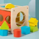 Trieur de formes en bois, jouet trieur de formes en bois, 8 blocs de construction en bois, géométrie, – Image 2