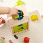 Trieur de formes en bois, jouet trieur de formes en bois, 8 blocs de construction en bois, géométrie, – Image 5