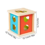 Trieur de formes en bois, jouet trieur de formes en bois, 8 blocs de construction en bois, géométrie, – Image 6