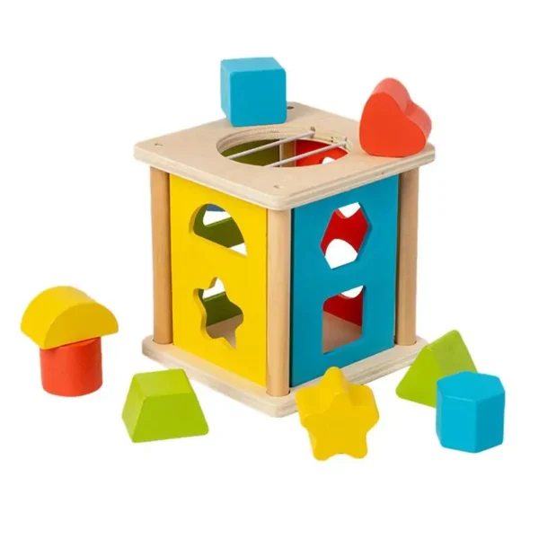 Trieur de formes en bois, jouet trieur de formes en bois, 8 blocs de construction en bois, géométrie,