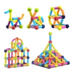 Blocs de construction magnétiques Pour les enfants 64 PCS + MONTRE CADEAU – Image 4