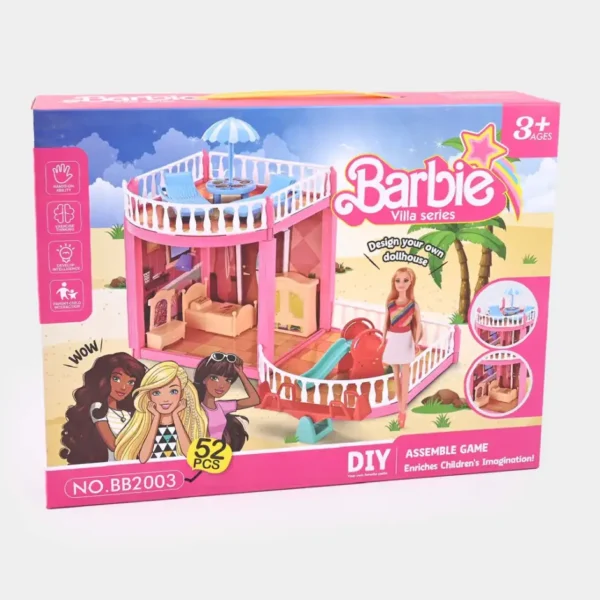Barbie Villa Série - Maison de Poupée DIY à Assembler 🏠 - 52 Pièces - Jeu d'Imagination
