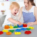Jeu de Tri Couleurs Et Puzzle en Bois Jouets Éducatif – Image 4
