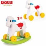 Cheval à Bascule 2-en-1 avec Roues Dolu - Blanc & Rouge ?? – Image 3