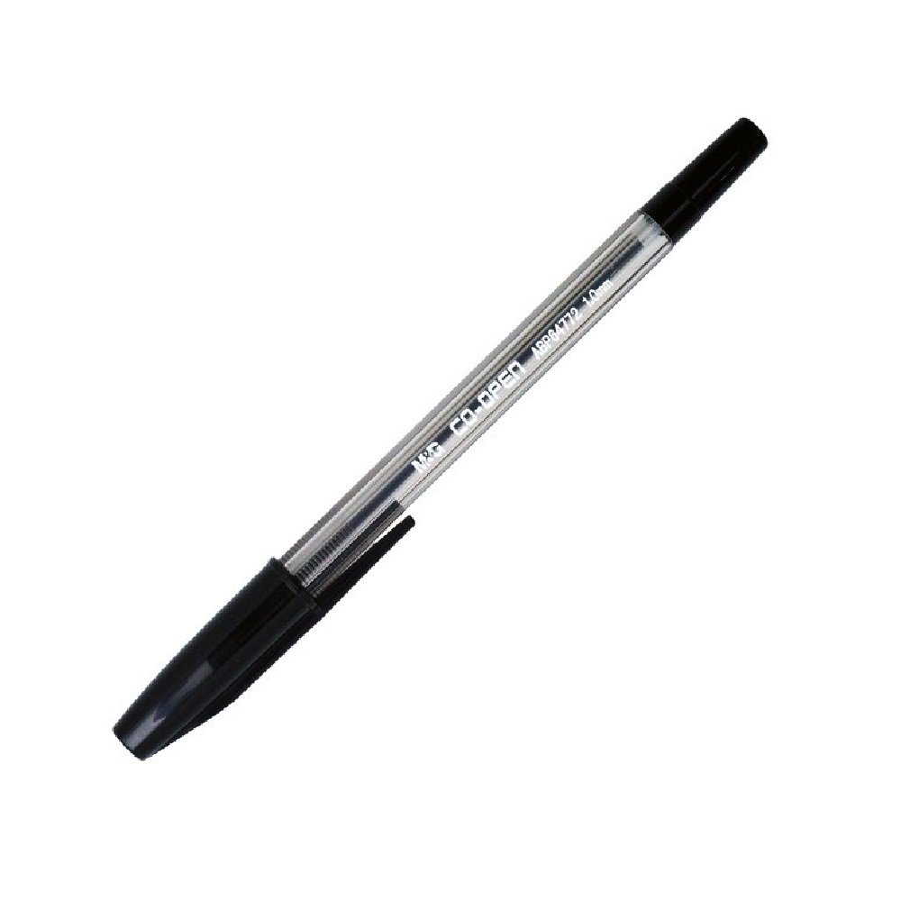 co-open-blk.jpg M&G Stylo à bille 1.0mm CO-PEN noir – Image 1