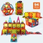 Ensemble de Blocs de Construction Magnétiques & Voitures à Tirer pour Garage de Stationnement - 66/94pcs, – Image 5