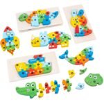 PACK 4 Jouets en bois Montessori pour enfants, tri et empilage du bois, – Image 8