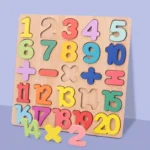 puzzle en bois – Alphabet, chiffres assortis pour les enfants – Jouets Montessori – Image 3