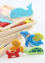 7 Jouets Montessori Puzzle en bois Tangram jeu Puzzle 3D – Image 9