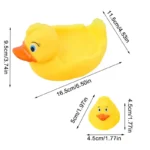 Jouet de bain en forme de canard jaune avec visage mignon pour enfant et bébé, accessoire en caoutchouc à presser pour la douche et la plage – Image 5