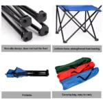 chaise pliante Portable, chaise à dossier haute, légère, pour Camping en plein air, , pêche, siège de plage – Image 5