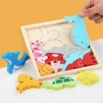 7 Jouets Montessori Puzzle en bois Tangram jeu Puzzle 3D – Image 4