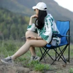 chaise pliante Portable, chaise à dossier haute, légère, pour Camping en plein air, , pêche, siège de plage – Image 6