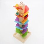 Jouets en bois Montessori, arbre, feuilles tombantes, boule roulante, tour, bloc de construction, jouet éducatif pour enfants – Image 2