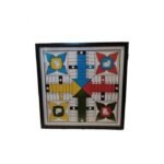 Table de jeu Parshisi  4 joueurs en verre et bois décoré – Image 3