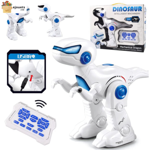 Robot radiocommandé "Dinorobot", effets lumineux et sonores, jouet de dinosaure