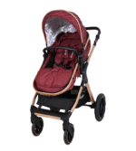 POUSSETTE TENDANCE RÉVERSIBLE GRENAT – MON BÉBÉ – Image 4