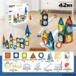 42 pièces de jouets magnétiques, STEM, jouets de construction, – Image 5
