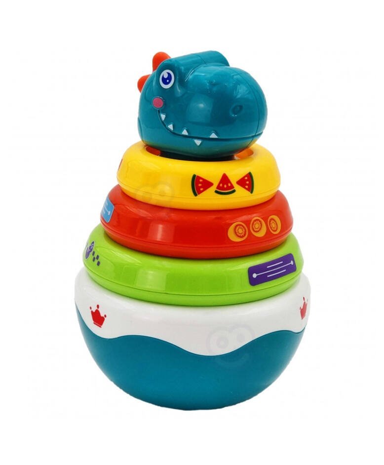 woopie-zabawHka-sensoryczna-dino-ukladanka-piramidka-dla-niemowlat-scaled-1.jpg jouet sensoriel puzzle pyramide dinosaure pour bébés – Image 1