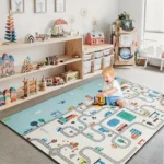 Tapis de bébés antichoc doubles face pour bébés – 185 x150 cm.