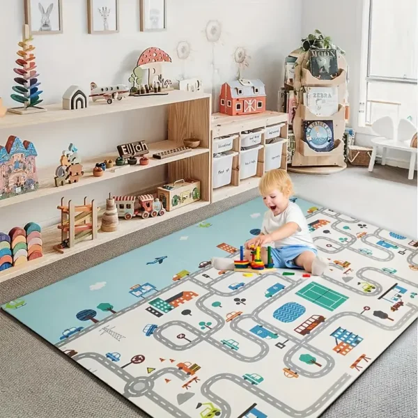 Tapis de bébés antichoc doubles face pour bébés – 185 x150 cm.